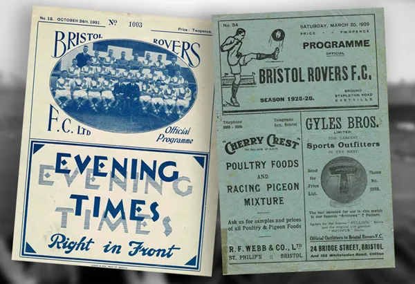 An image of historical Bristol Rovers game programmes
